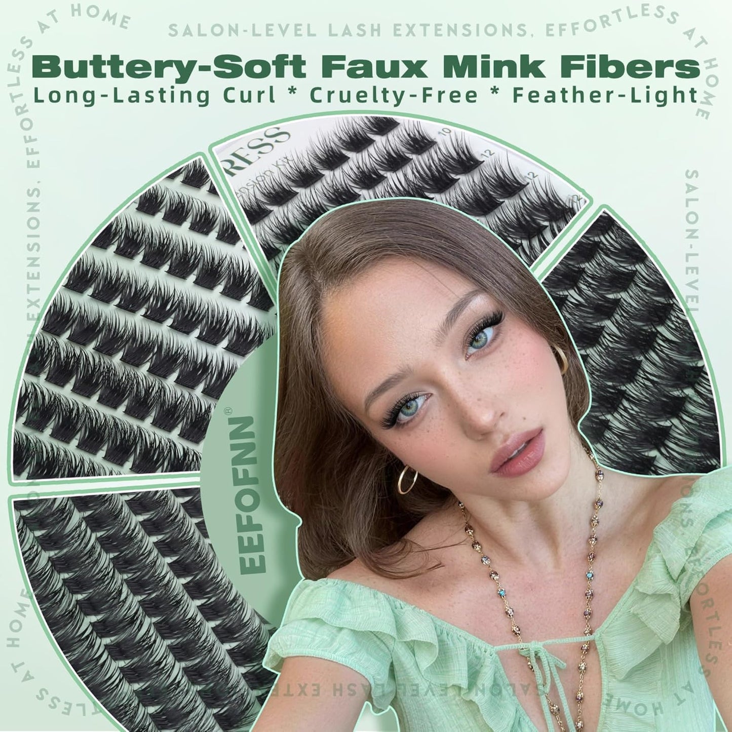 Eyelash Clusters Kit - D Curl Volume Extensions with Waterproof Bond | Fluffy Lashes 10-18mm
