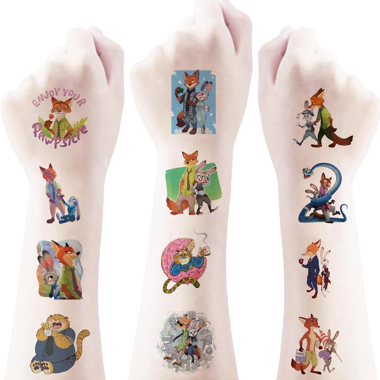 Zootopia Temporary Tattoos - 20 Pcs Fun Party Favors for Teens | Birthday Decorations & Game Rewards