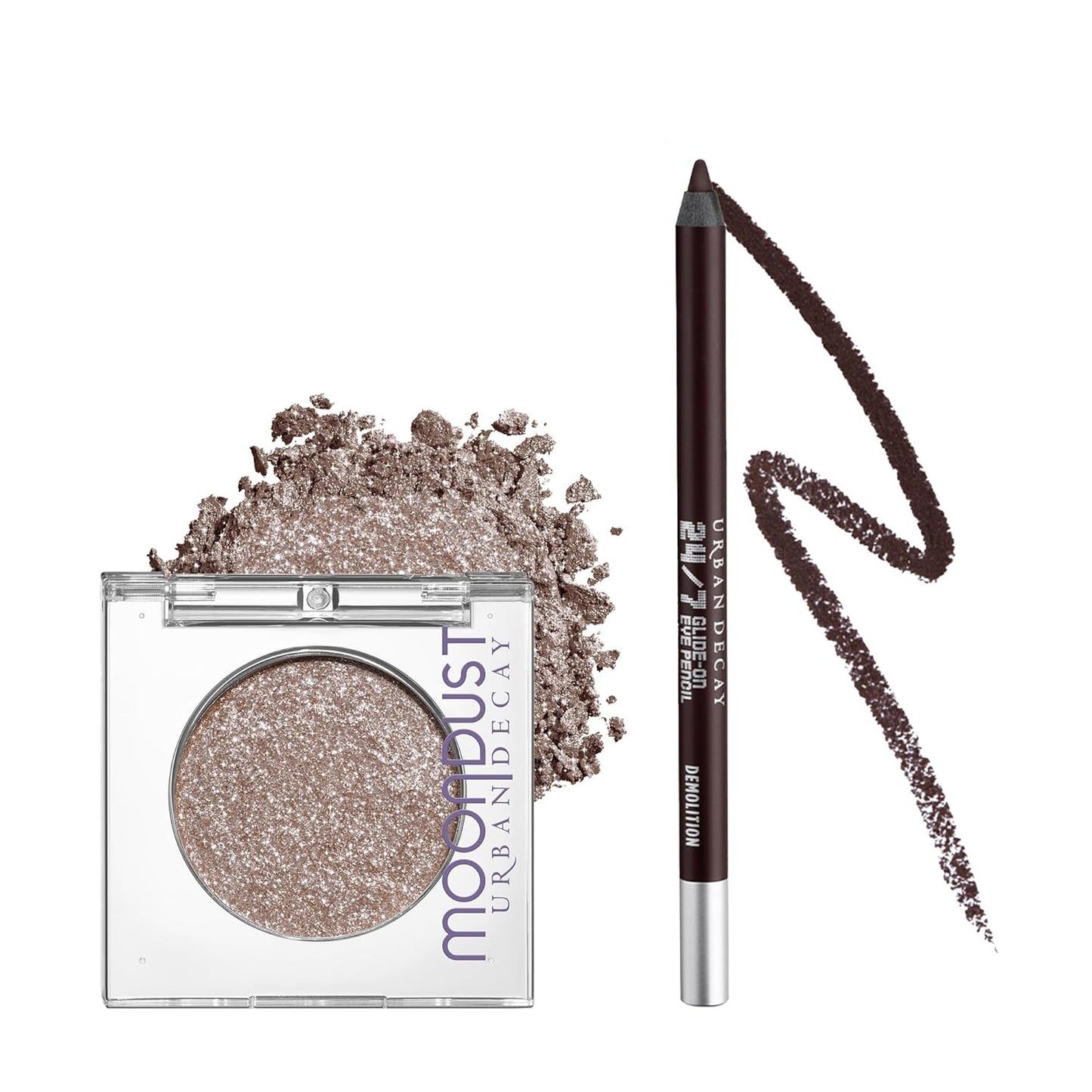 Urban Decay Moondust Space Cowboy Makeup Set | Glitter Eyeshadow & Matte Eyeliner Bundle - Shimmery Gold & Brown