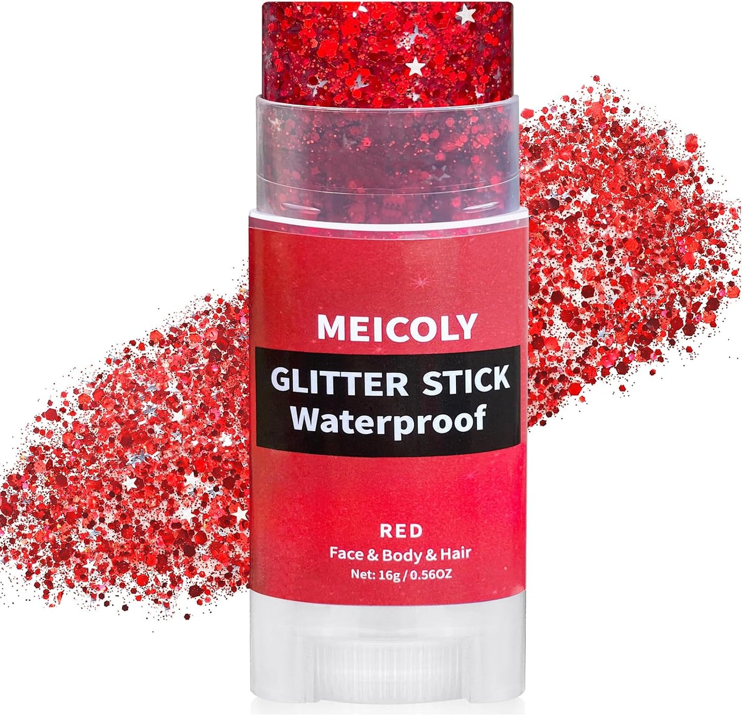 4th of July Hair Glitter Stick - Red, White & Blue Face Glitter for Patriotic Makeup | Independence Day Accessories