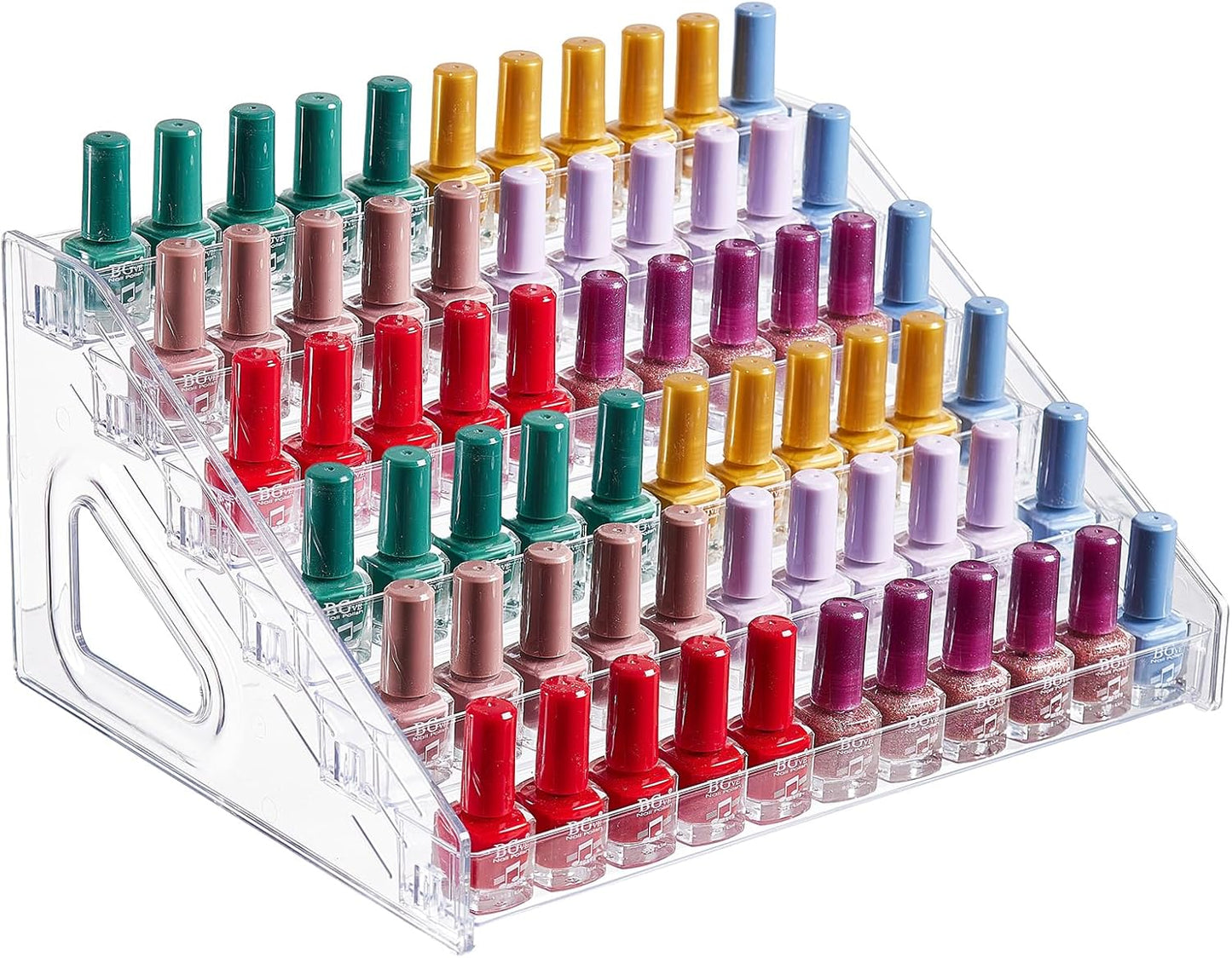 Acrylic Nail Polish Organizer - 3-Tier Clear Display Rack for Makeup, Essential Oils & Sunglasses | Holds 36 Bottles
