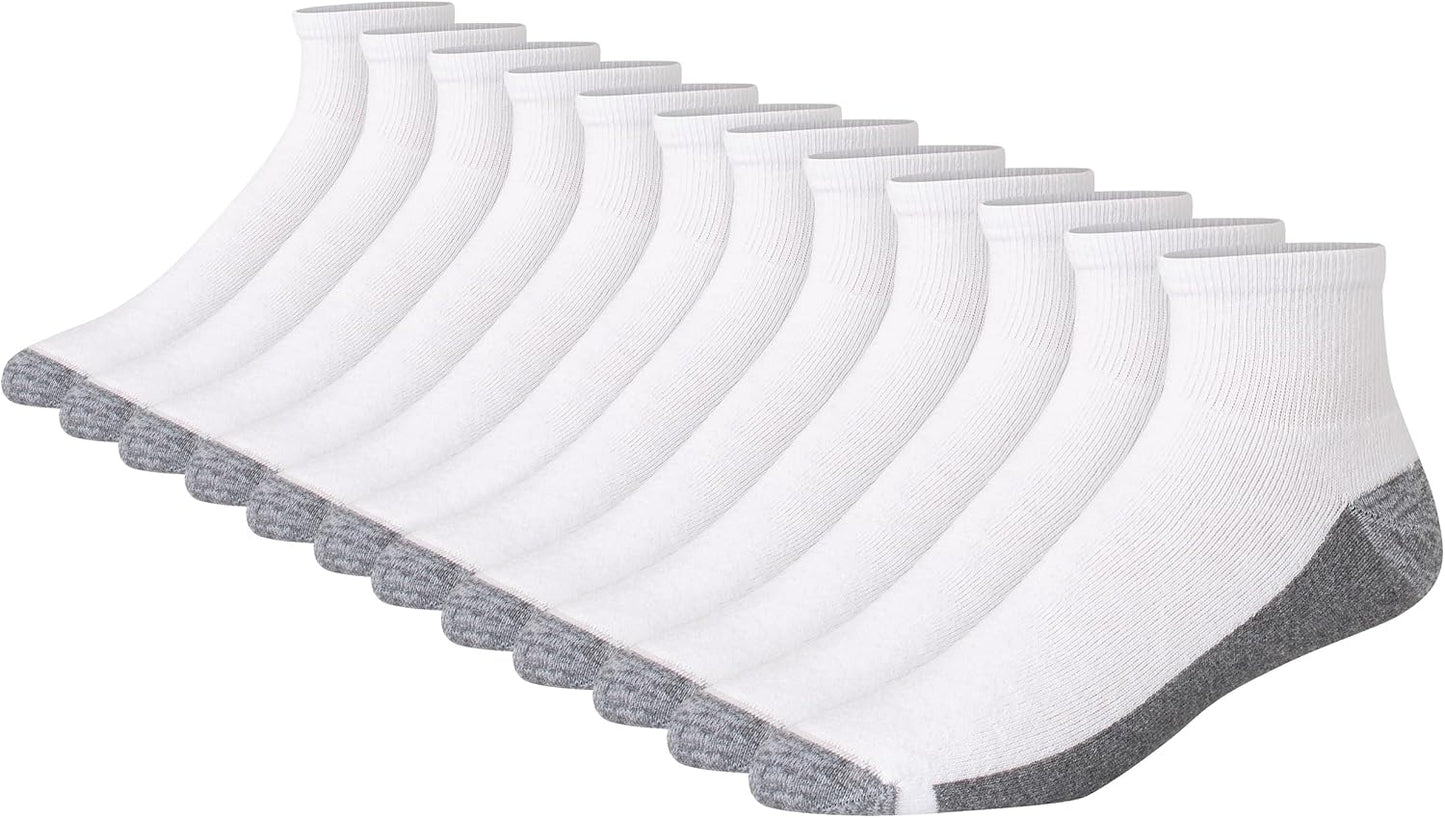Men's Crew Socks - Max Cushion Moisture-Wicking Ankle Socks | 8 Pairs, Cushioned Comfort