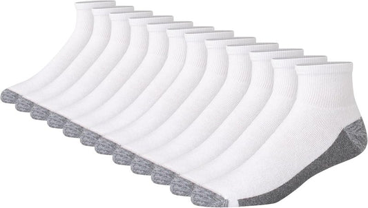 Men's Crew Socks - Max Cushion Moisture-Wicking Ankle Socks | 8 Pairs, Cushioned Comfort