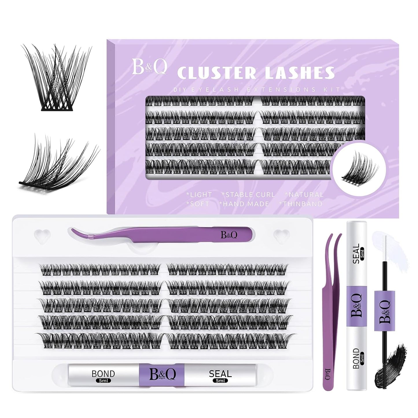 Lash Clusters - Fluffy Wispy Voluminous 144 PCS | Lightweight Feathered Eyelash Extensions 8-18mm, Waterproof