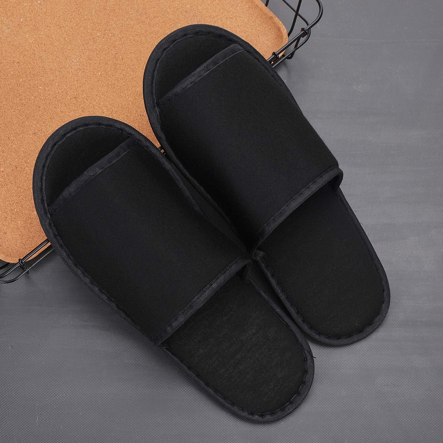 Portable Travel Slippers - Open Toe Foldable Sandals for Spa & Hotel | Washable Indoor Footwear with Bags