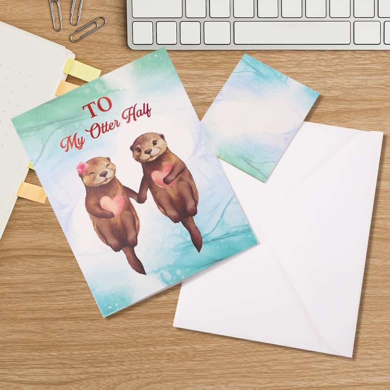 Thboxes Anniversary Card, Otter 3D Pop Up Anniversary Cards, Birthday Card for Wife, Husband, Couple, Mom, Funny Valentines Cards with Message Note & Envelope for Him, Her, Girlfriend, Boyfriend