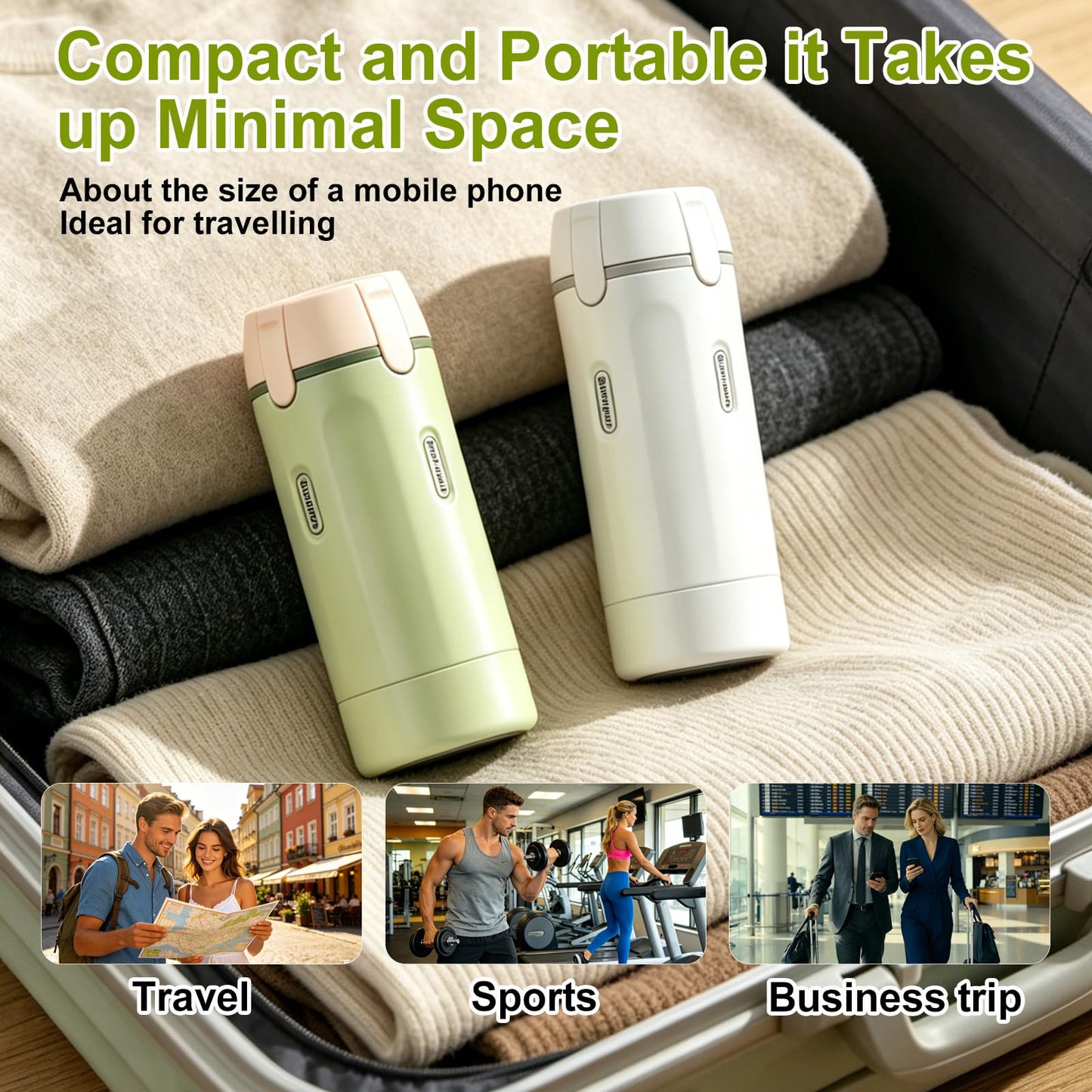ZXAPJJD 4 in 1 Travel Dispenser Bottle, Leakproof Rotatable Travel Pump Bottles for Toiletries, TSA Approved Hard Shell Liquid Containers (4x30ml/1oz), Essentials for Women & Men (White)