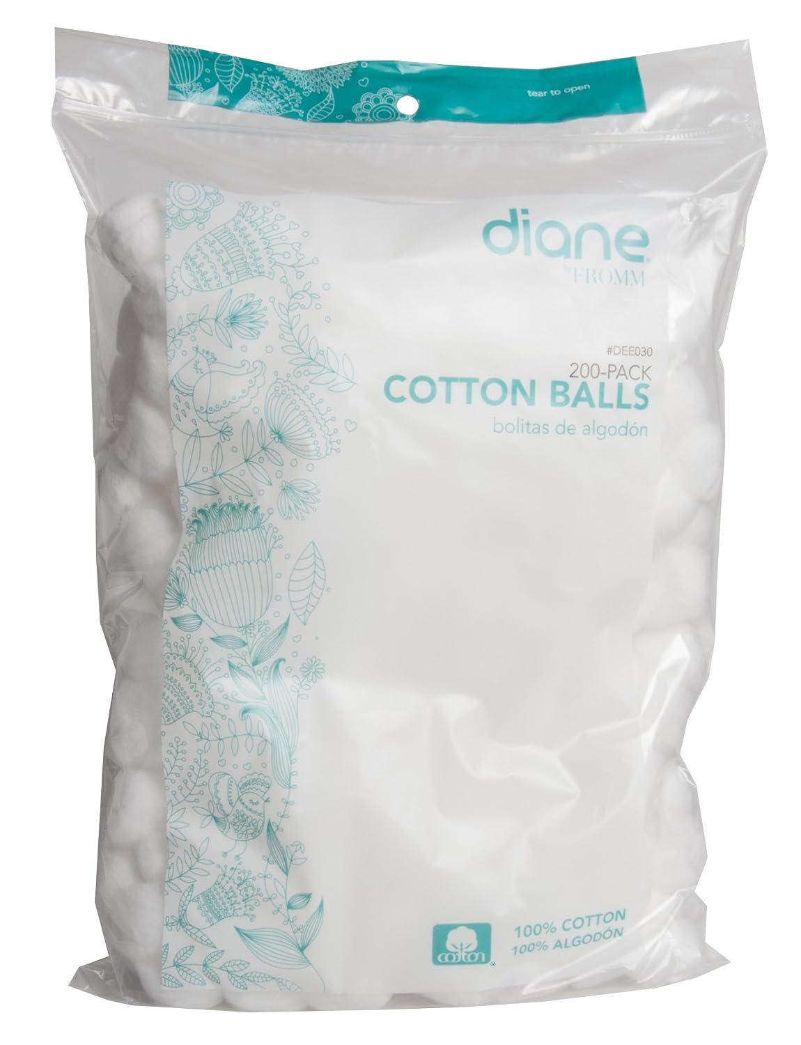 100% Pure Cotton Balls - Soft & Super Absorbent, 100 Count | Ideal for Makeup Removal, Nail Polish & First Aid