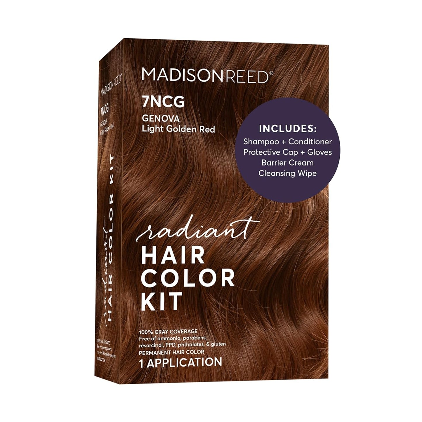 Madison Reed Radiant Hair Color Kit - 7NCG Light Golden Copper | Salon-Quality Permanent Dye for Superior Gray Coverage & Dimensional Color