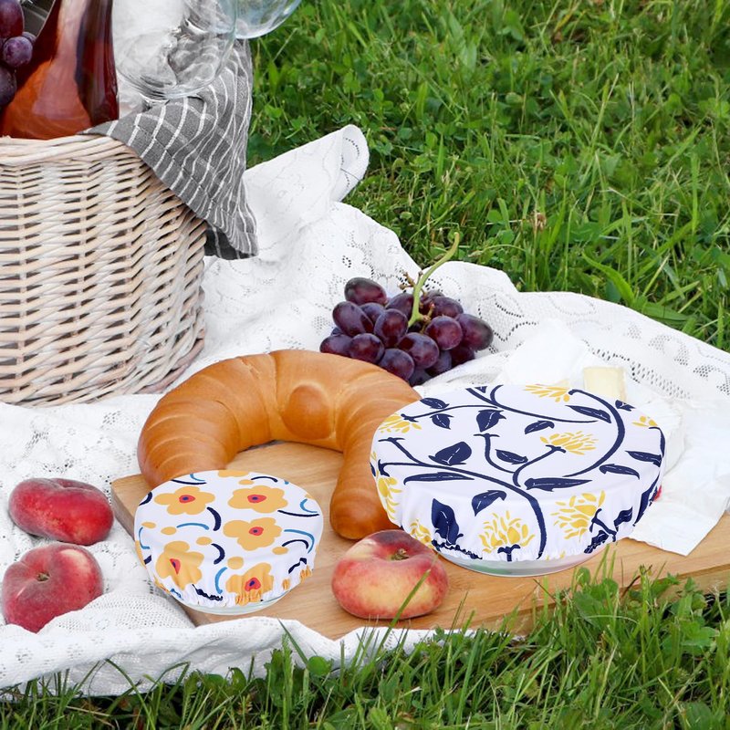 Revahope 5 Pieces Bowl Covers Reusable, 5 Size Stretch Cloth Covers for Bread Proofing Fabric Elastic Food Covers Washable for Food Fruits Leftover (Floral)