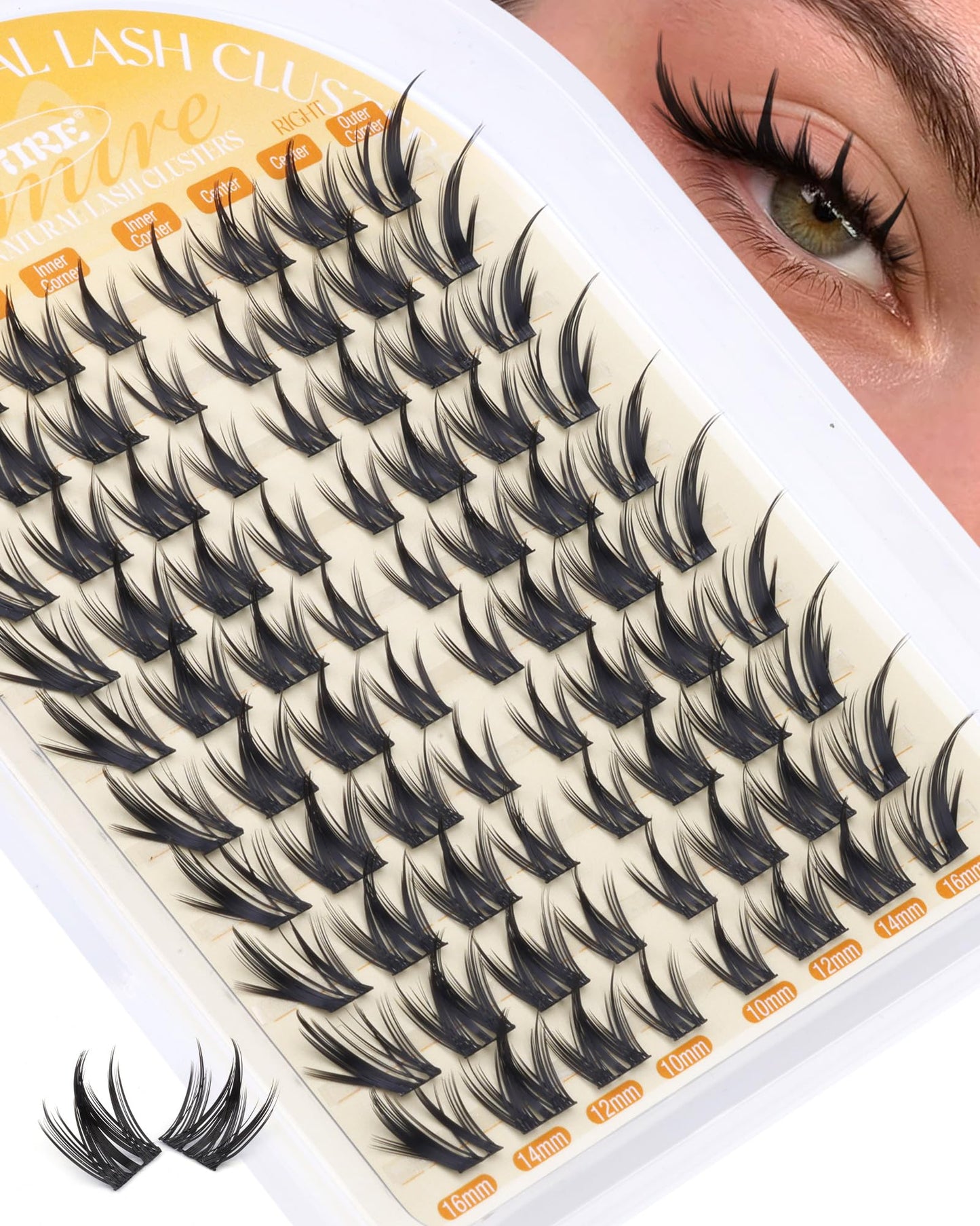 JIMIRE Manga Lash Clusters Wispy Eyelash Clusters Fox Eye Look Natural Cluster Eyelash Extensions 10-16MM Pre-Mapped Clean Baddie Girl Lashes Extensions Anime Individual Cluster Lashes