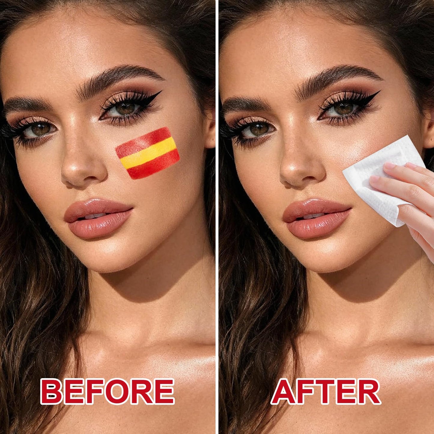 Red Yellow and Red Spain Face Body Paint Stick for 2026 World Cup Fan Soccer Baseball Softball Sports Eye Black Stick Makeup (Spain)