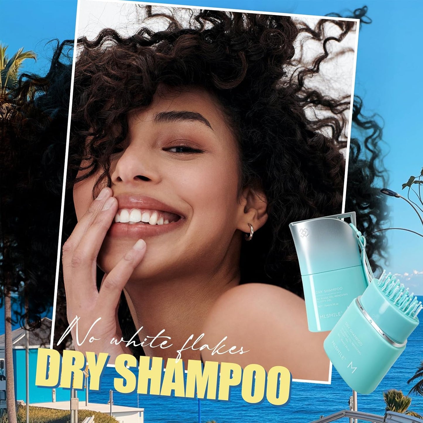Leave-In Dry Shampoo Gel - 5α-Reductase Inhibitor, Natural Botanicals | 48H Oil Control, Built-In Comb, Travel & Gym Use