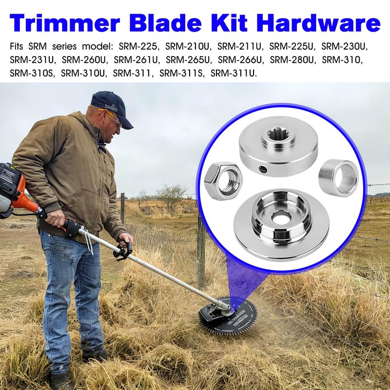 Trimmer Blade Kit Hardware Compatible with Echo SRM 225 Brush Blade Conversion Kit C535000160 C535000150, Replacement Echo Brush Cutter Attachment Fits All SRM Series Except The High Torque Version