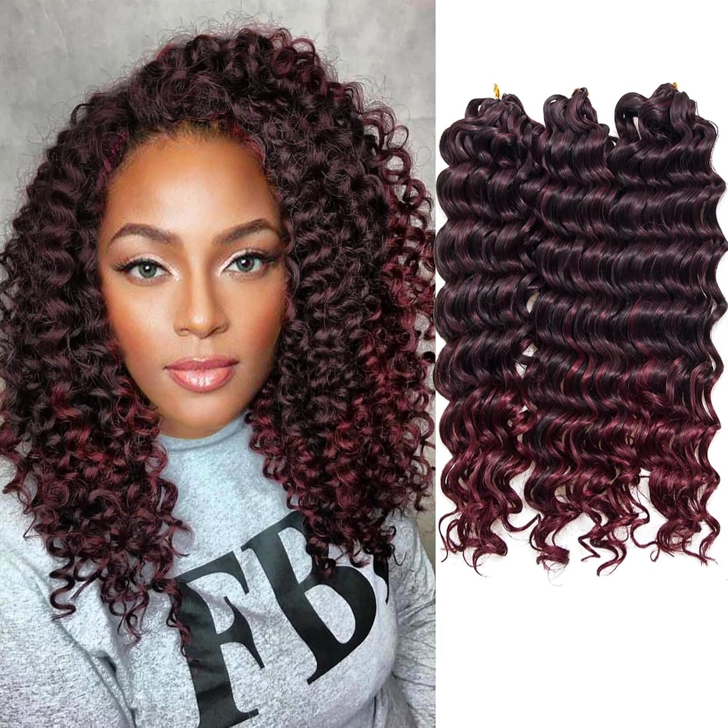 Water Wave Crochet Hair Extensions - Blonde Synthetic Bohemian Braids | 14 Inch Deep Wave (27#)