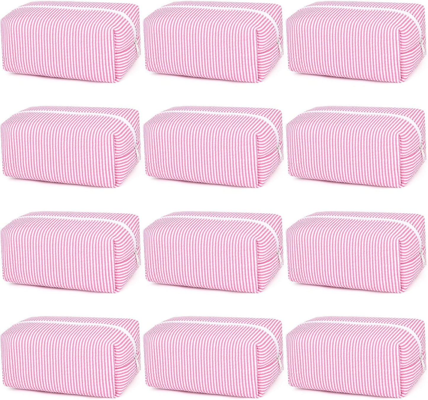 Bridesmaid Proposal Gifts - 6PCS Corduroy Blue Makeup Bags | Wedding Party Favors & Toiletry Organizers