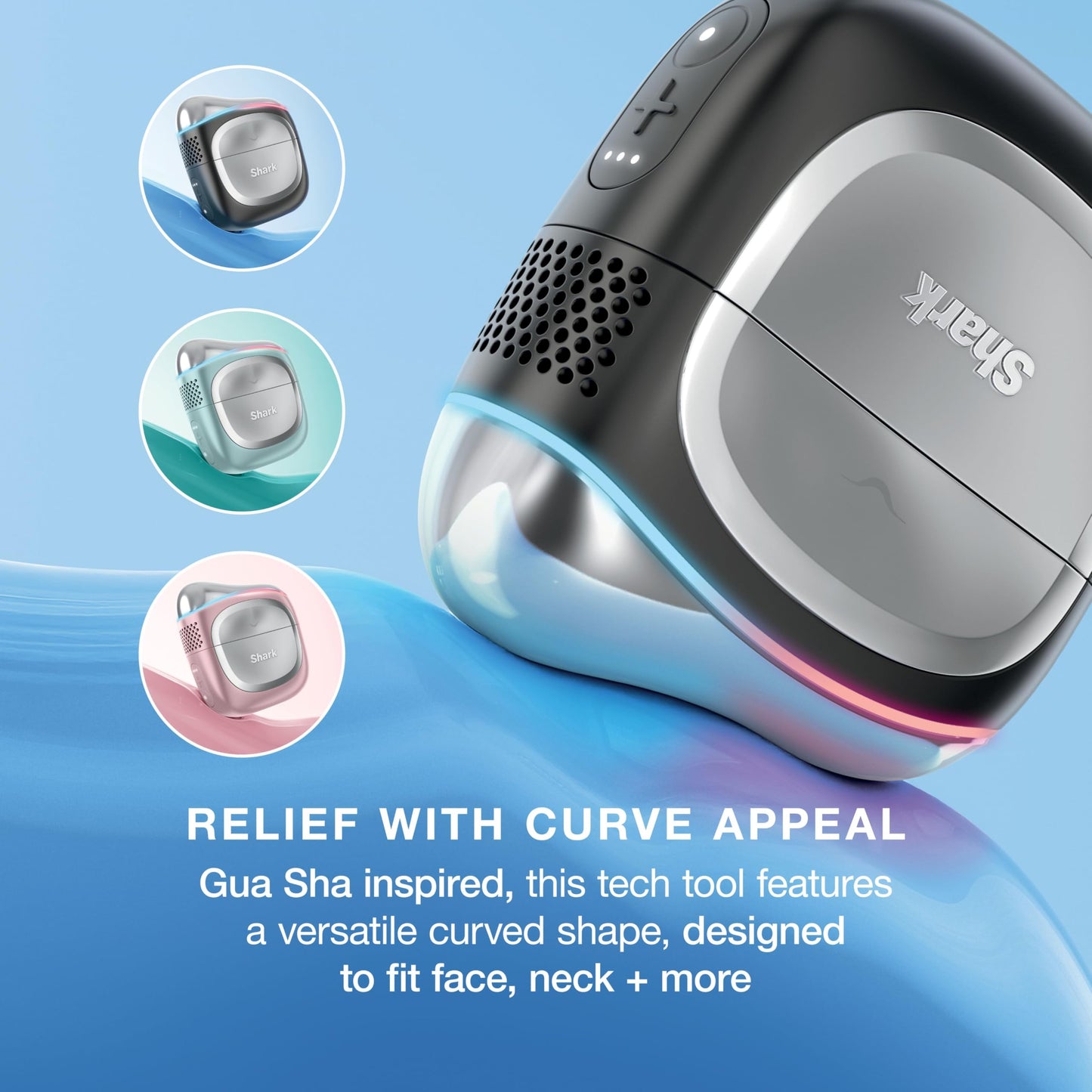 Shark Depuffi, Instant Hot + Cold Contrast Therapy Device, InstaChill Tech, InstaHeat Tech, Depuff, Soothe, Contour, Black, FH220BK
