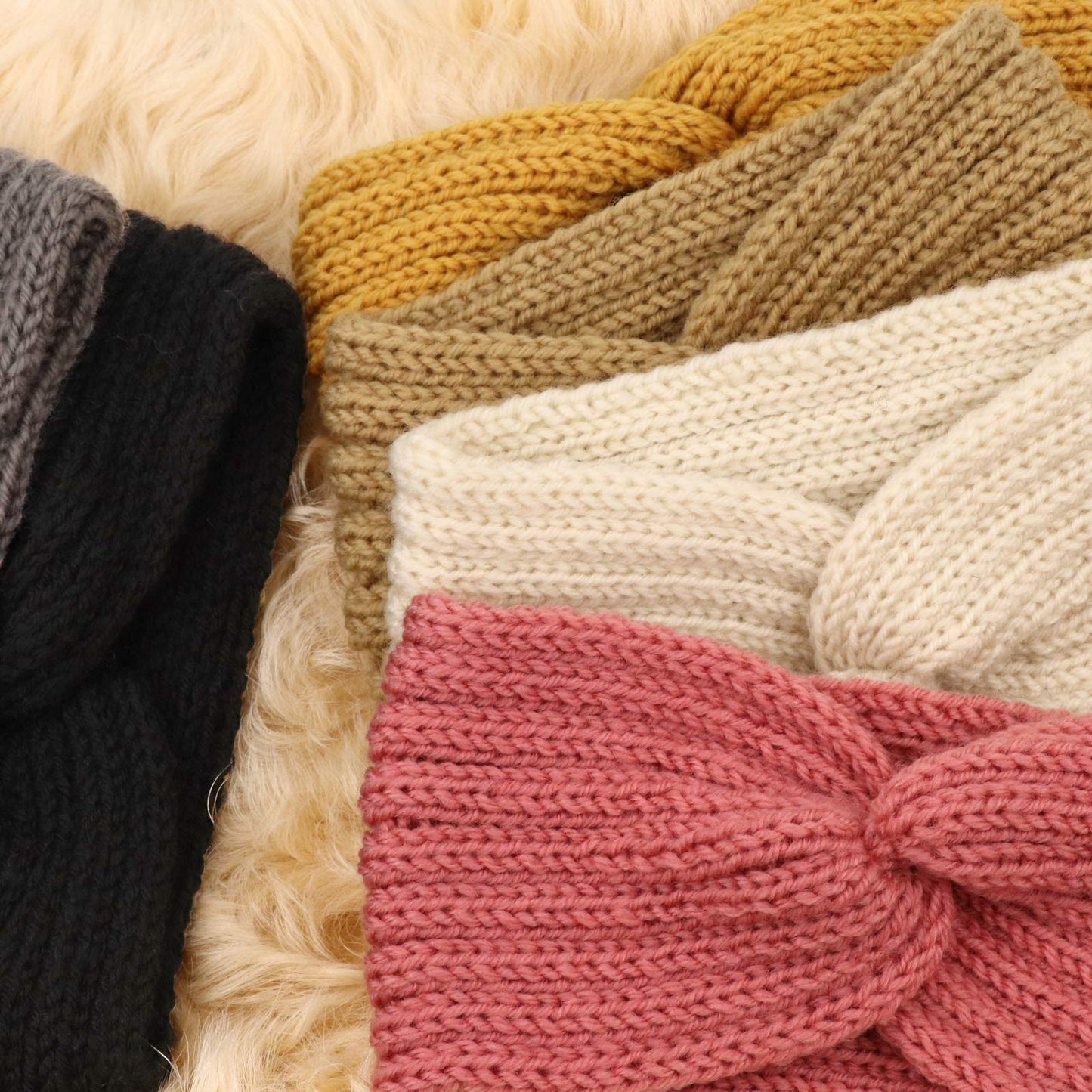 DRESHOW Crochet Ear Warmer Headband Soft Knit Turban Stretch Headbands Warmer for Women Winter 6 Pack