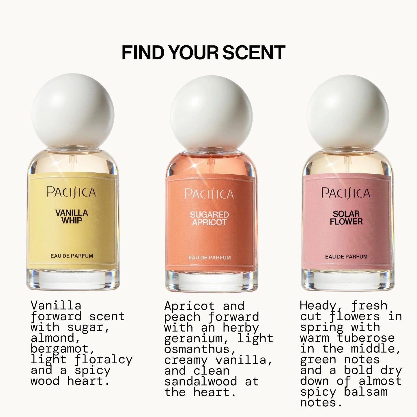 Pacifica Solar Flower Eau de Parfum for Women, Floral Perfume Spray with Jasmine Bergamot Vanilla, Long Lasting Clean Vegan Fragrance, Paraben Free, 1 Fl Oz