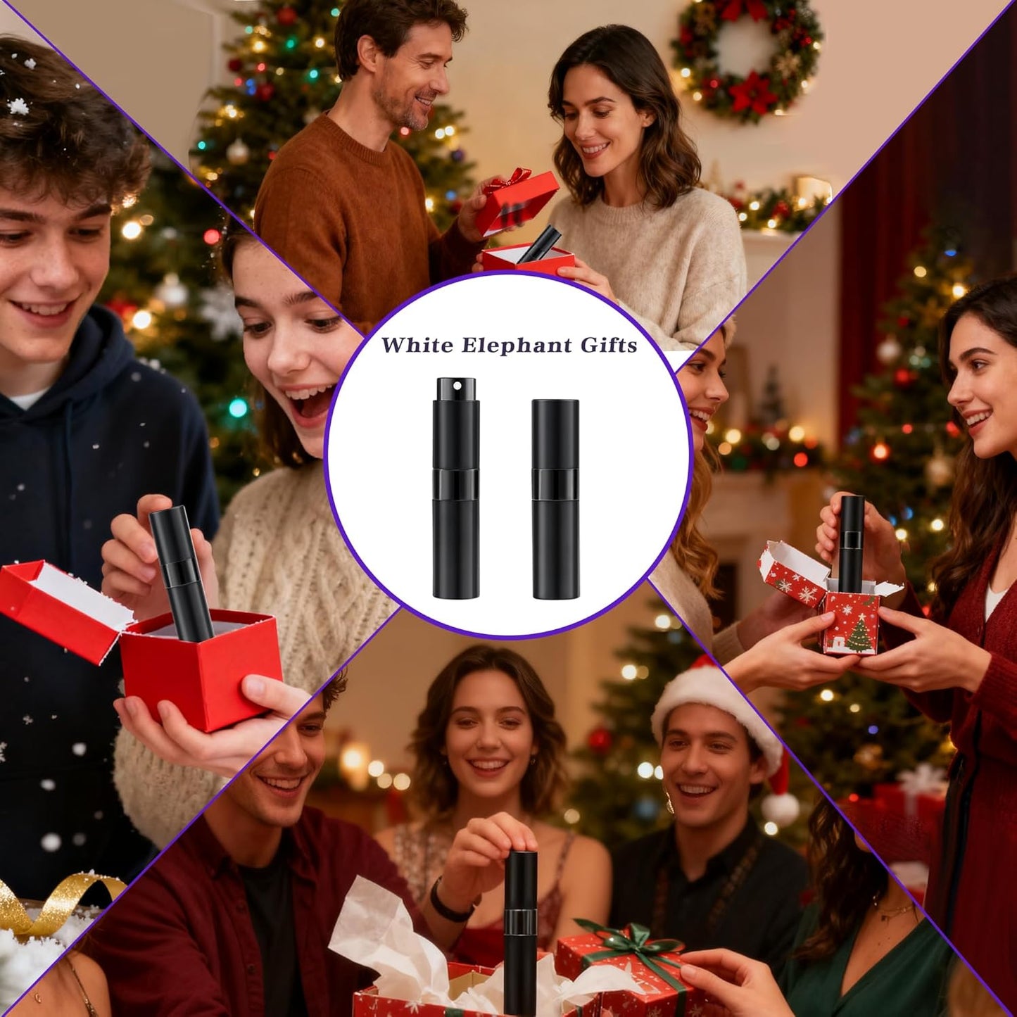 Portable Refillable Perfume Atomizer Bottle - 8ML Travel Size | Ideal Gift for Teens, Adults, Men & Women (Black, 2-Pack)