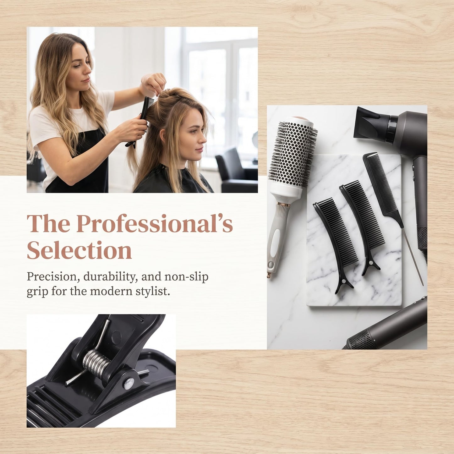 2pcs Hair Sectioning Clips Stylist Nonslip Hair Clips Comb for Professional Salon Sectioning Haircuts Dying DIY Accessories