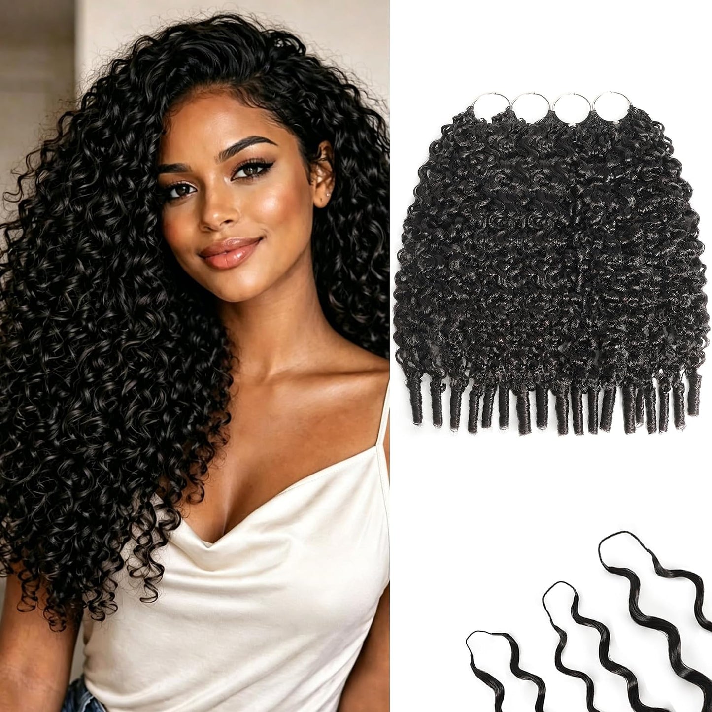 Honey Blonde Human Crochet Hair - 16 Inch Burmese Curly Extensions | 120g Pre-Separated for Black Women