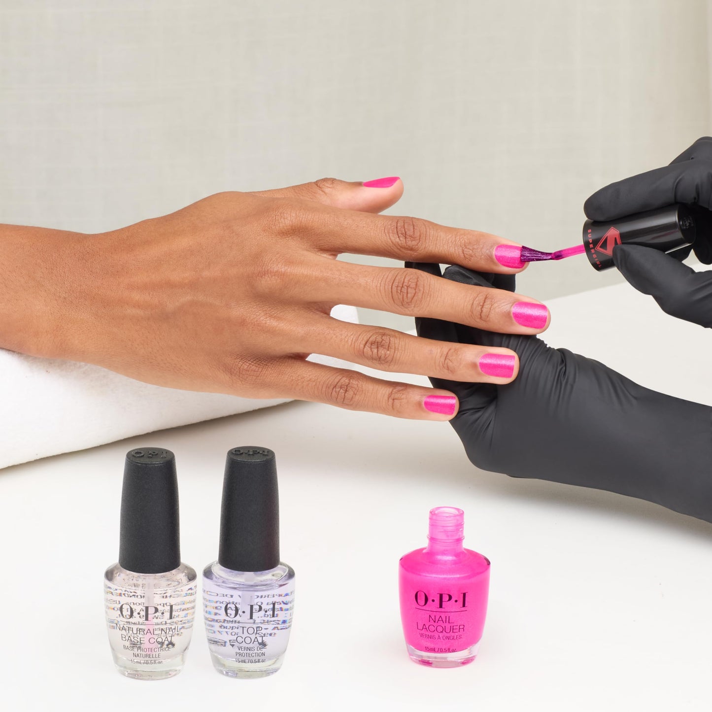 OPI Nail Lacquer Power up Pink | Opaque Bright Cool Pink Shimmer Chip Resistant Nail Polish x Supergirl Collection