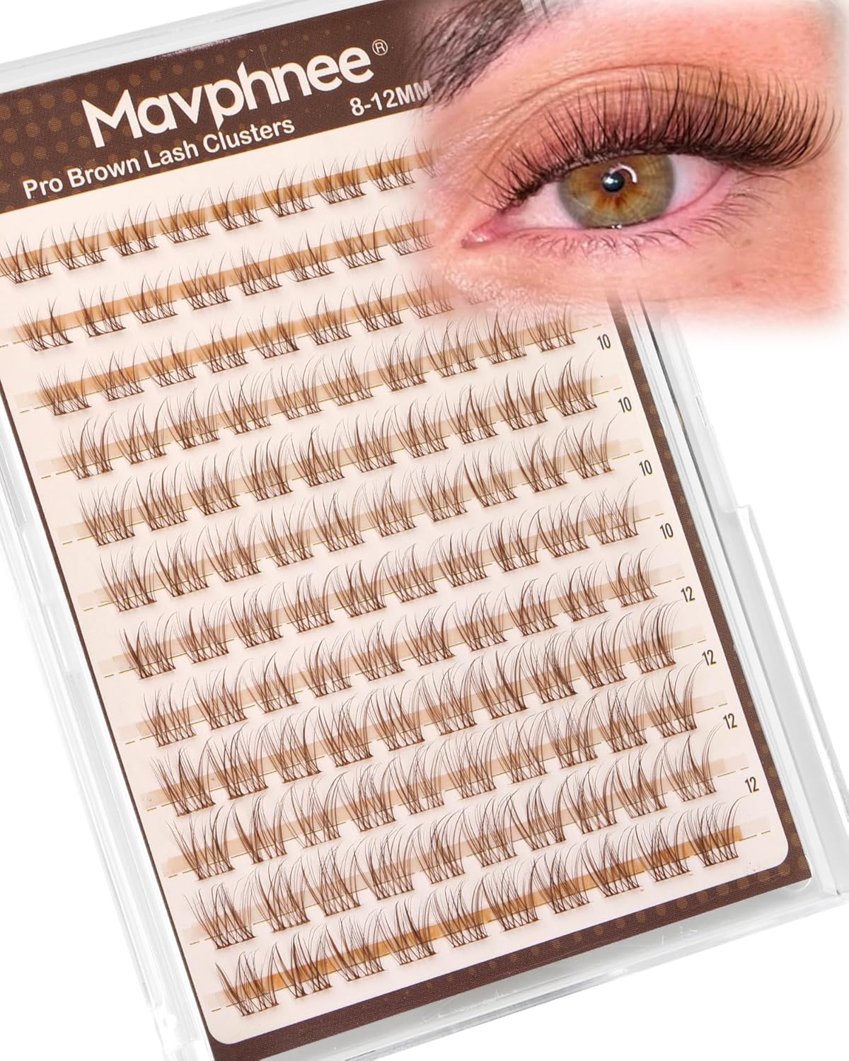 Natural Cluster Eyelash Extensions - Short Lash Clusters 8-10-12MM | CC-Curly Wispy Individual Lashes, 144 Pcs