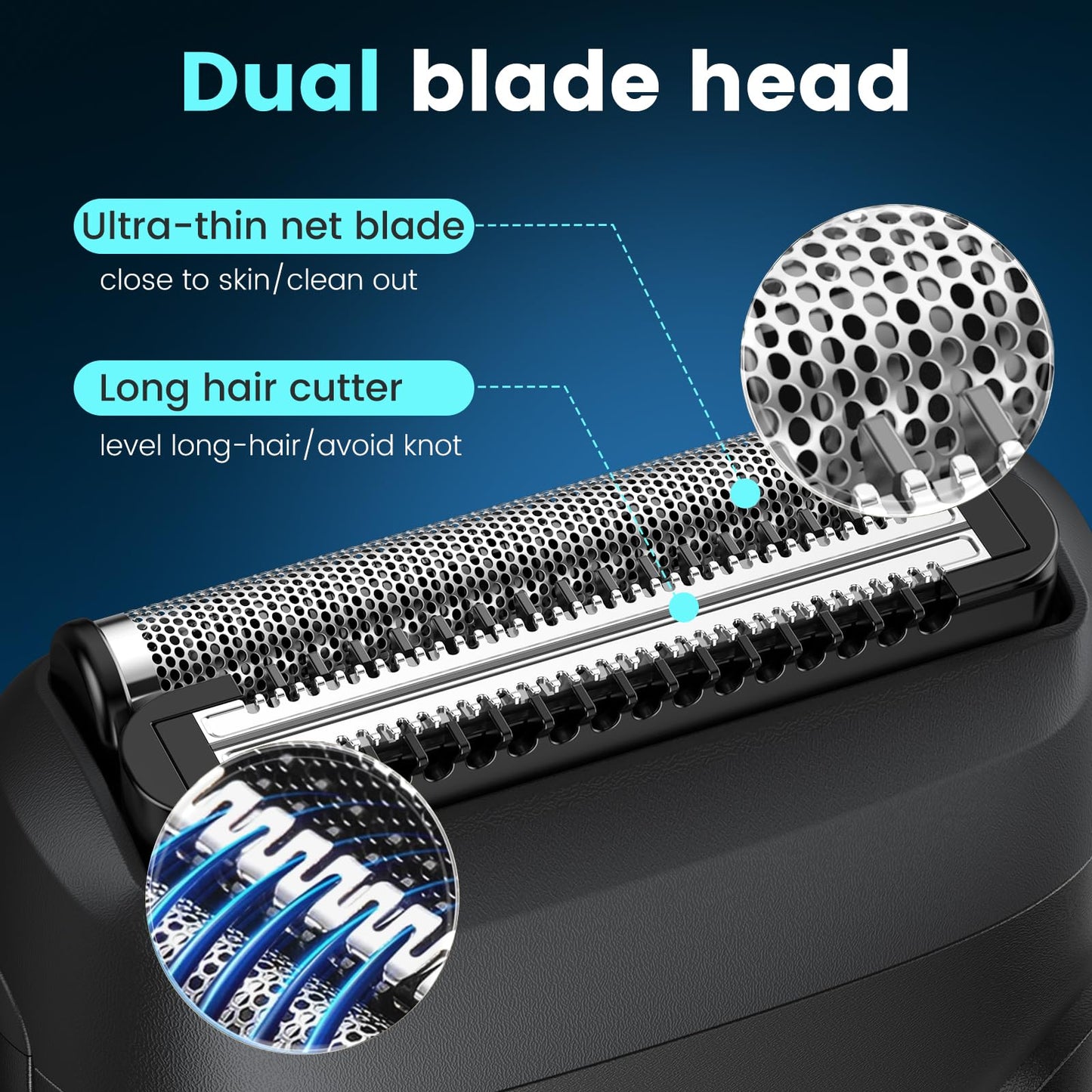 Brightup Electric Foil Shavers for Men, Mini Electric Razor for Shaving Face, Compact Travel Shaver with Floating Blades, Waterproof Wet/Dry Razor USB C Rechargeable