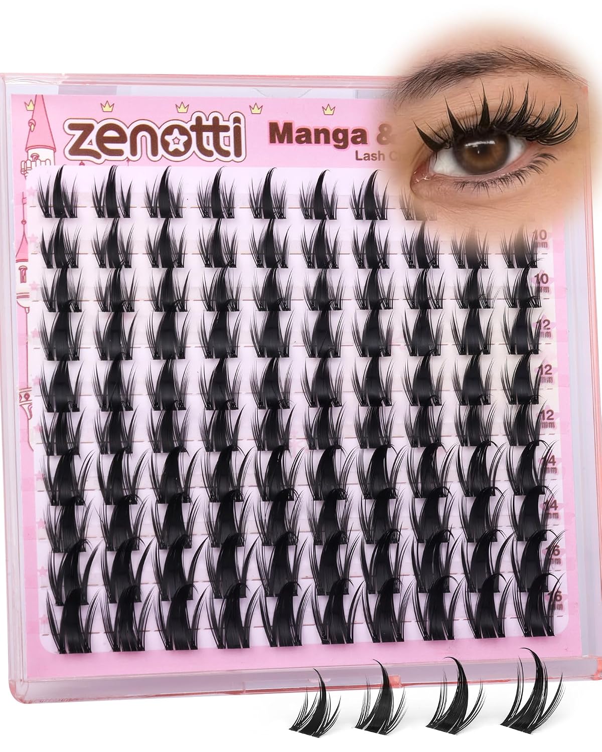 Manga Eyelash Clusters - Brown Wispy & Spiky Individual Lashes | DIY Anime Extensions 8-16MM