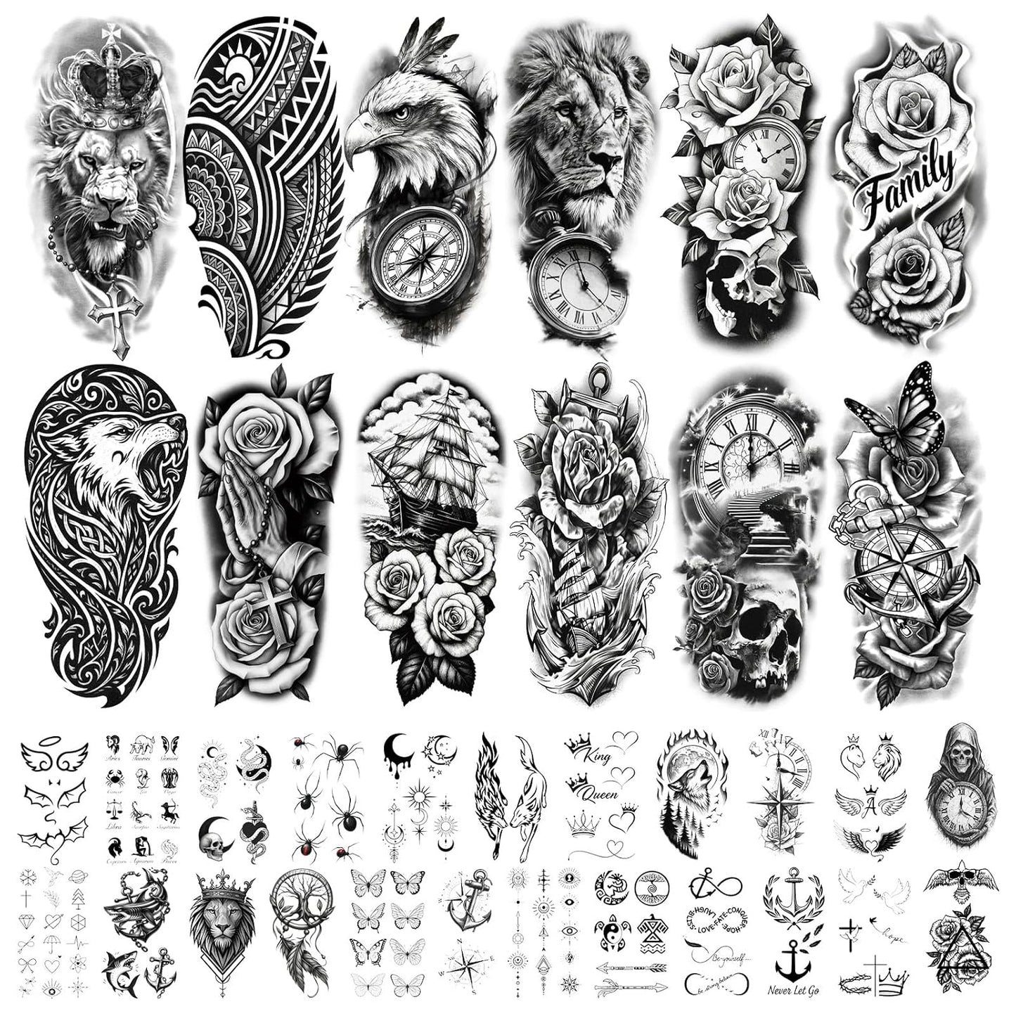117PCS Temporary Tattoos for 250th Anniversary | Patriotic 4th of July Designs for Kids & Adults