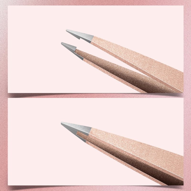MARKHOR® Luxe Rose Gold Eyebrow Tweezers for Women Facial Hair, Splinter and Ingrown Hair Removal Tweezers Set, Professional Pointed and Slant Tweezers for Eyebrows, Precision Tweezers for Eyebrows
