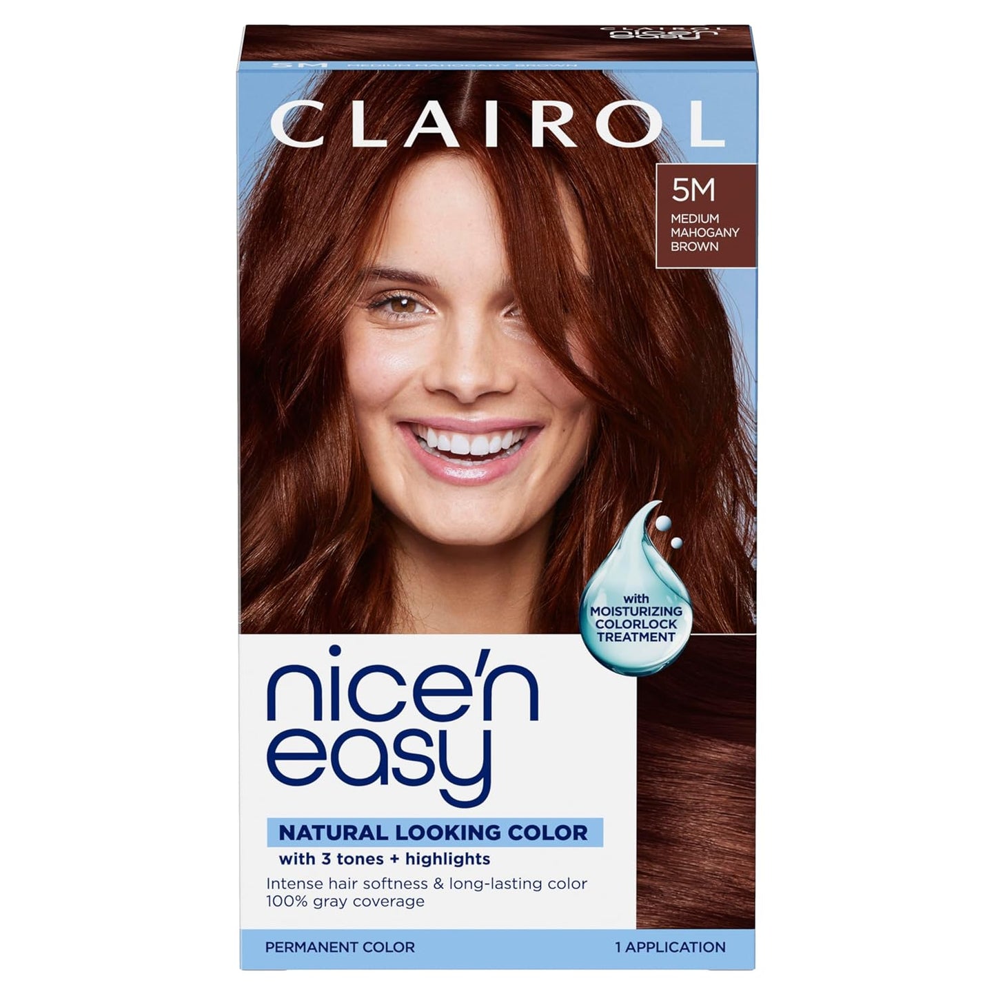 Clairol Nice'n Easy Permanent Hair Dye - Blackest Black | 100% Gray Coverage & Long-Lasting Shine | Single Pack