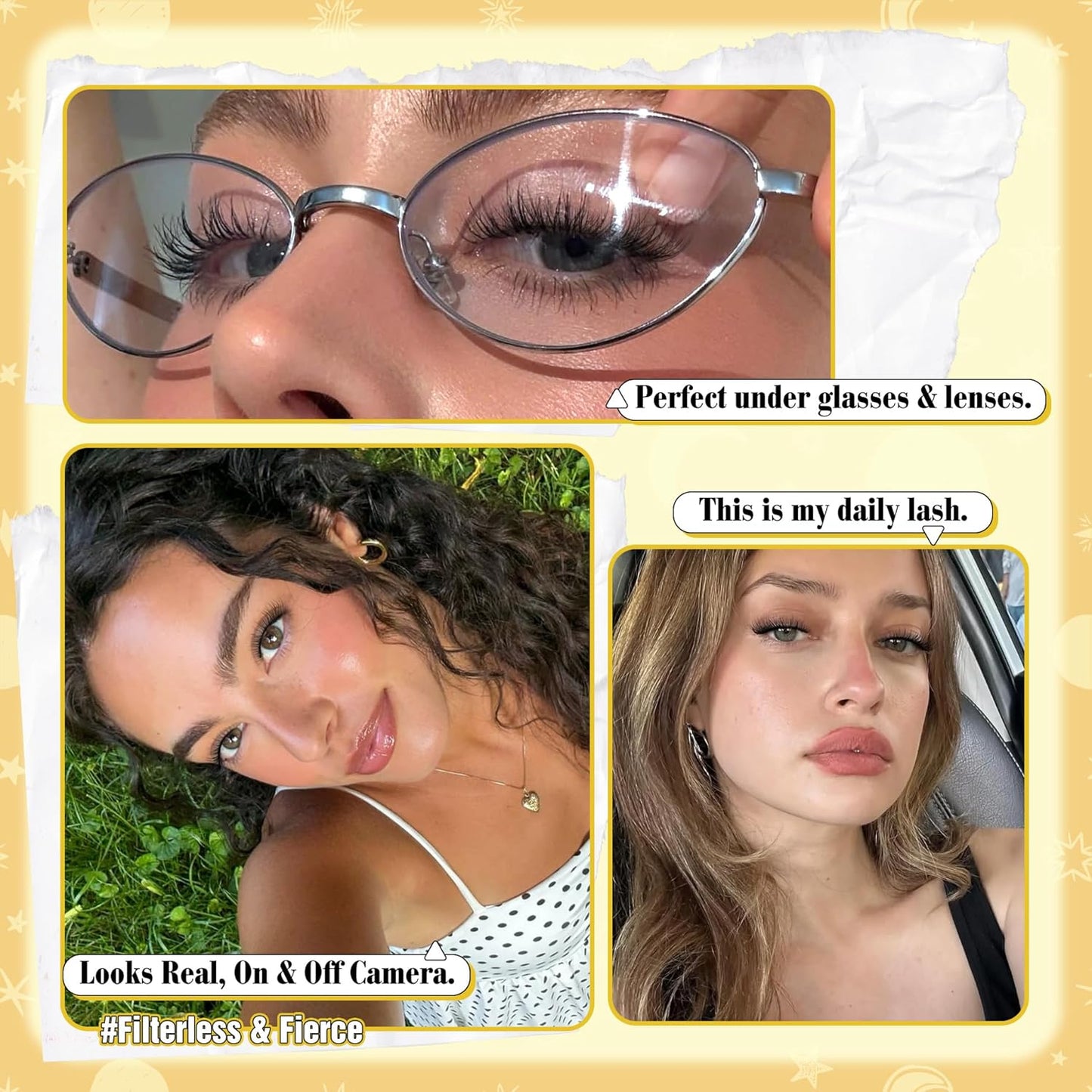 Natural Cluster Eyelash Extensions - Short Lash Clusters 8-10-12MM | CC-Curly Wispy Individual Lashes, 144 Pcs