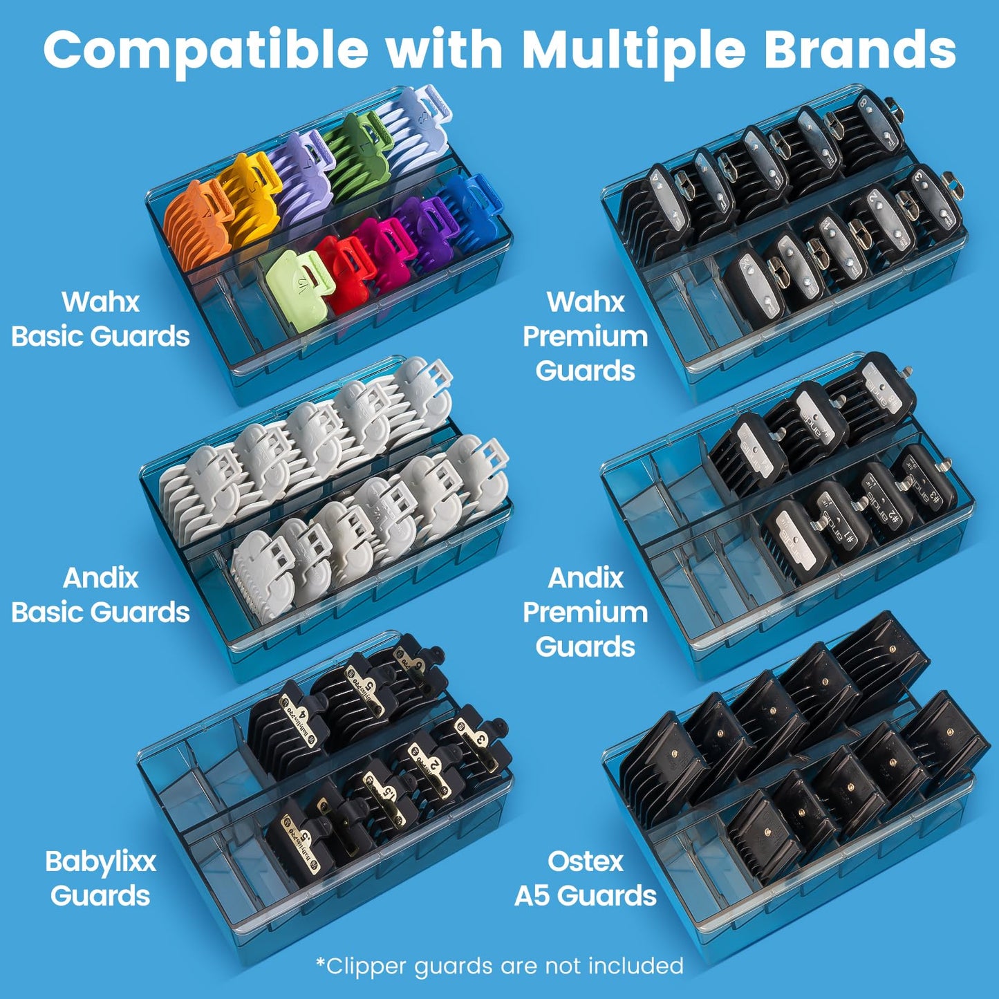 Perfitech Clipper Guard Holder Organizer with 12 Slots, Sturdy PC Material