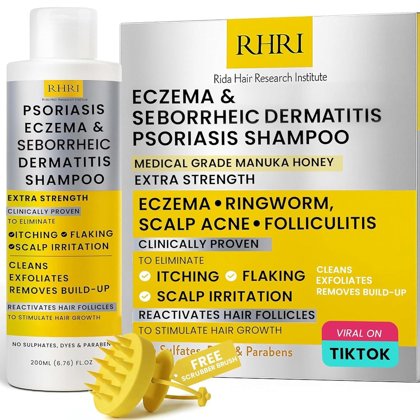 Psoriasis Shampoo for Men & Women - Itchy Scalp Treatment with Manuka Honey | Eczema & Dermatitis Relief