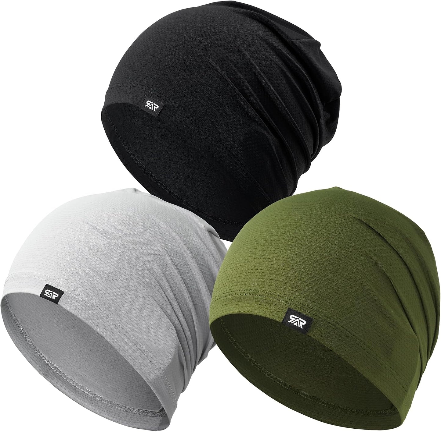 Cooling Skull Cap - 3Pcs Lightweight Breathable Beanie for Men & Women | Quick-Dry Running & Cycling Hat