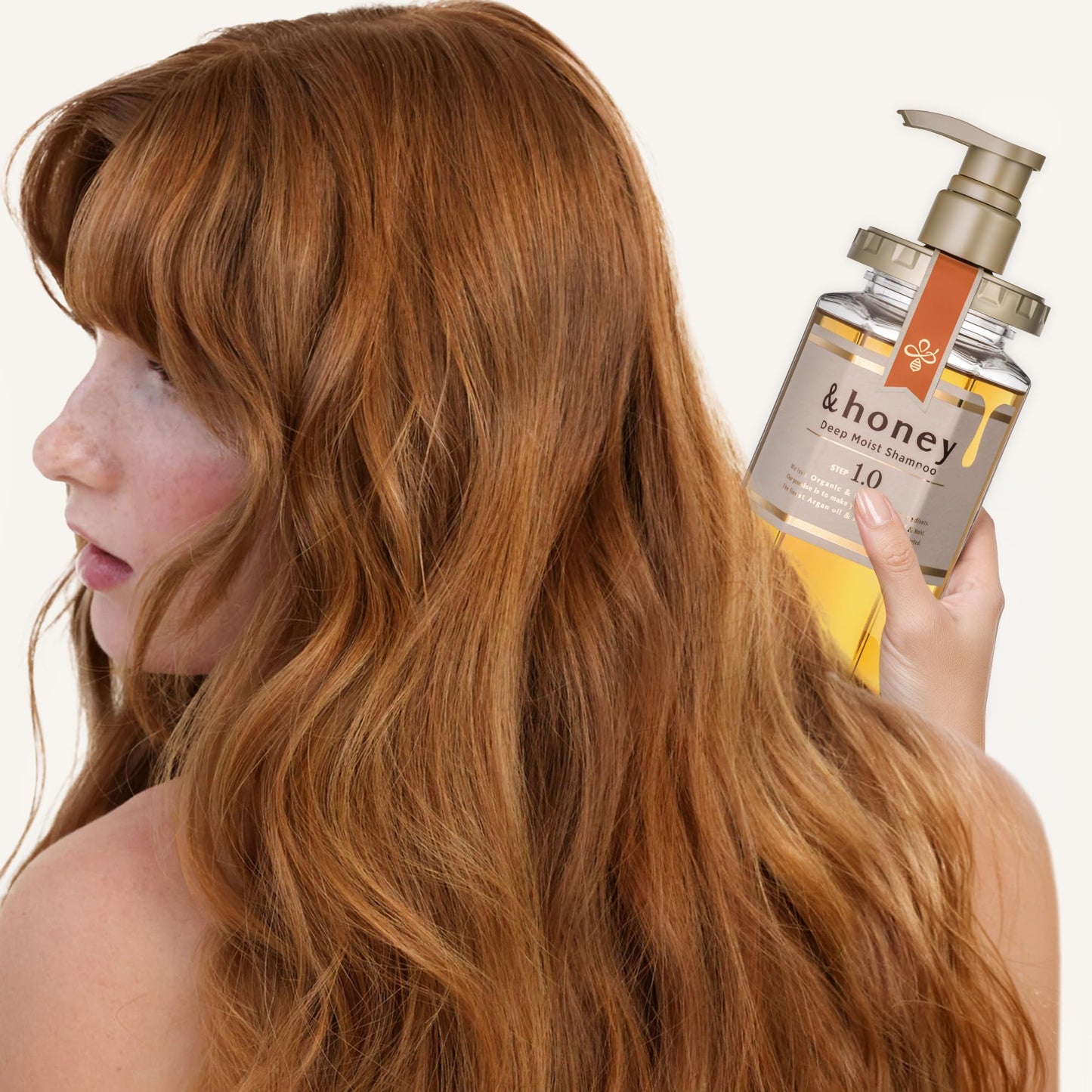 [Genuine Product] &honey Deep Moist Shampoo & Conditioner Set 440mL+450g/14.87.fl.Oz+15.69Oz Sulfate-Free Moisturizing Dry Hair Unique Blend of Honeys Argan Oil Shine Hydrated Hair Japanese Hair Care