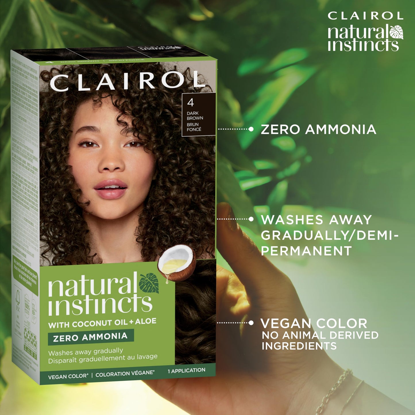 Clairol Natural Instincts Demi-Permanent Hair Dye, 7RG Dark Rose Gold Blonde | Ammonia‑Free, Vegan Hair Color with Coconut Oil & Aloe Vera | Pack of 1