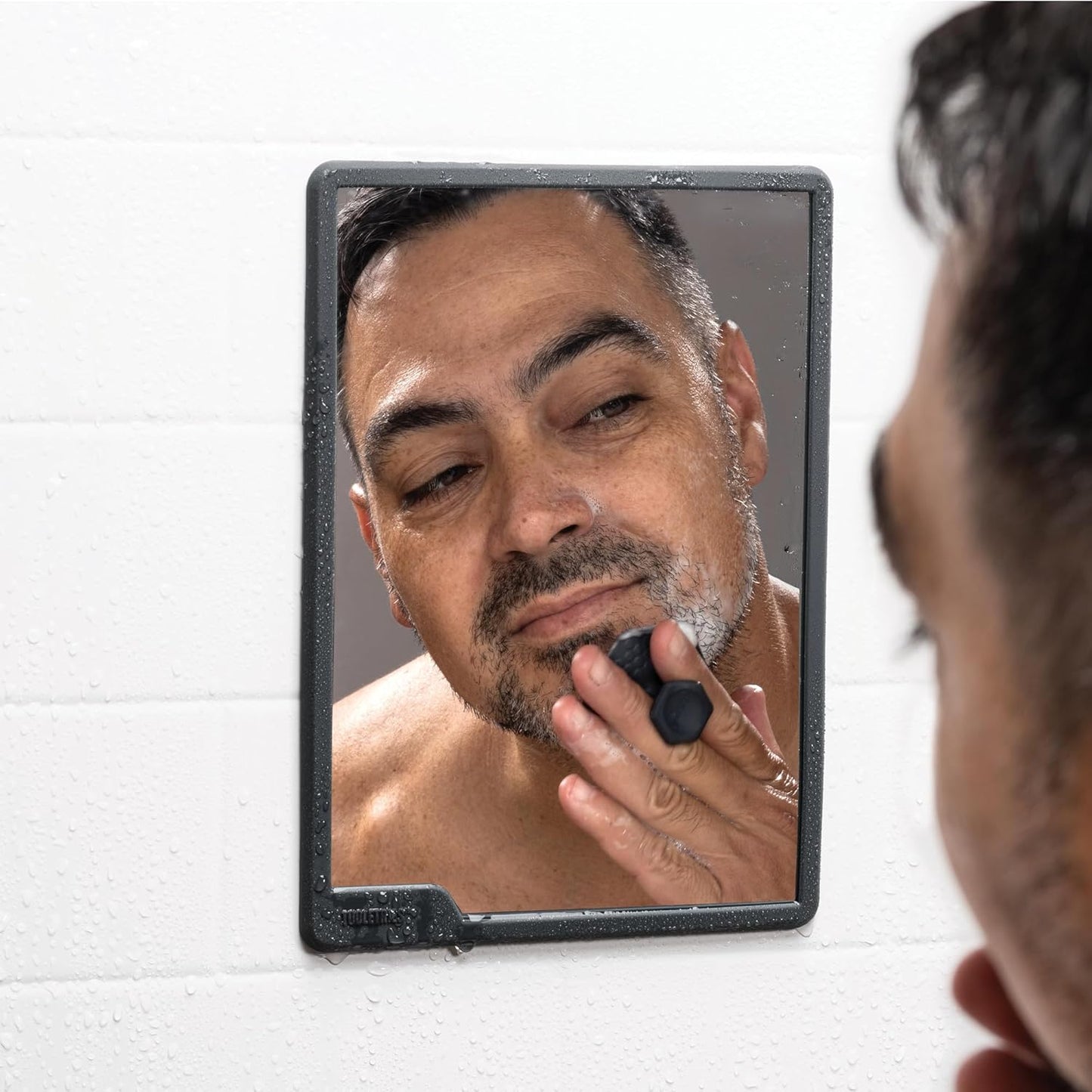 Hugo Fog Reducing Shower Mirror - Large Clear-View Bathroom Mirror with Shatterproof Design | Charcoal