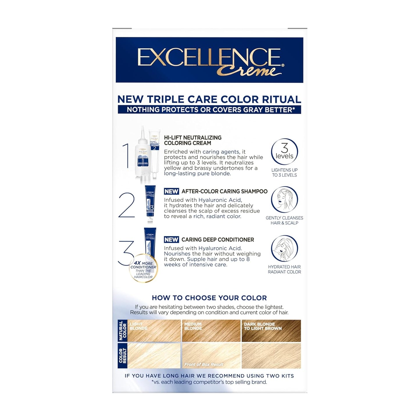 L'Oreal Paris Hair Dye - Excellence Crème for 100% Gray Coverage | Extra Light Natural Ash Blonde, 1 Kit