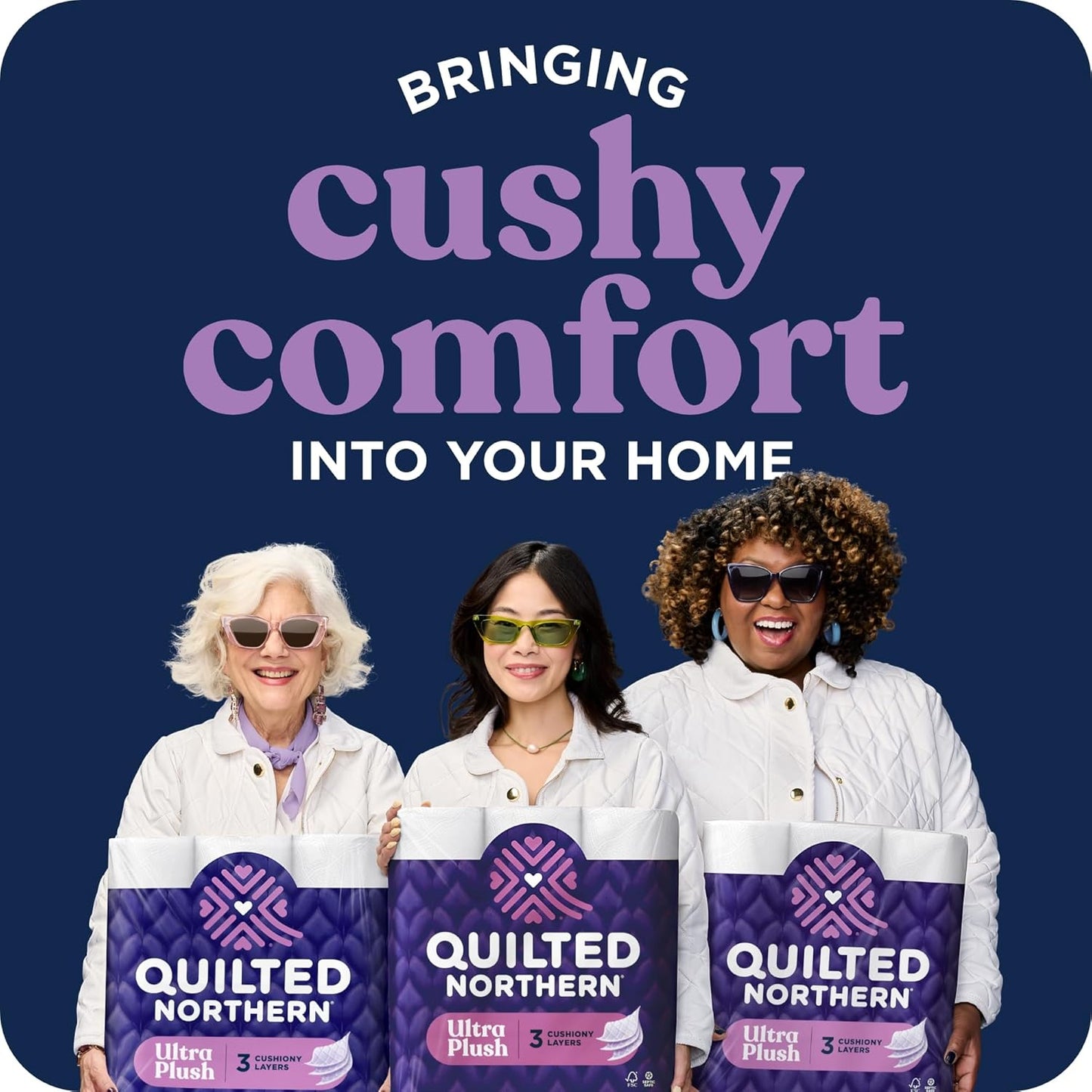 Quilted Northern Ultra Plush Toilet Paper - 6 Mega Rolls | 3X Thicker, 3-Ply Soft Tissue