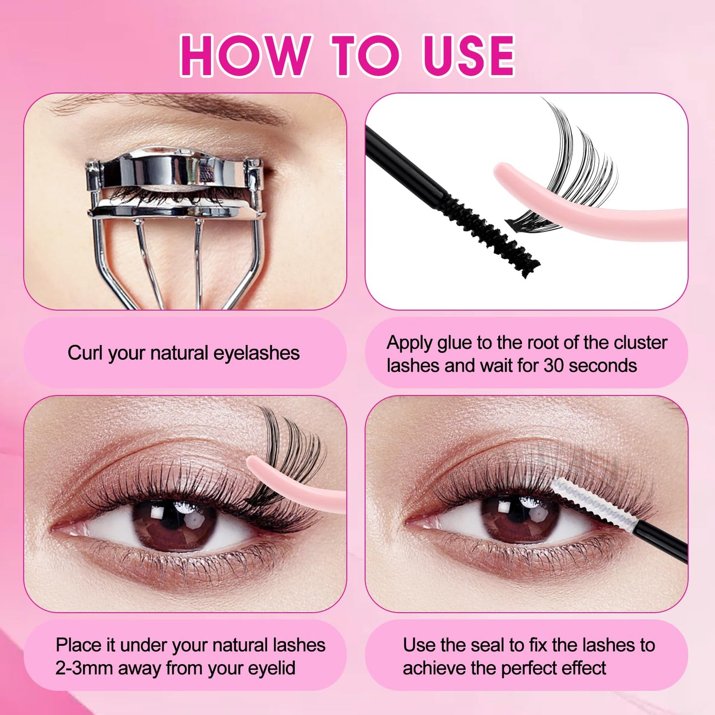 FADLASH Eyelash Clusters 80D+100D Lash Clusters D Curl 496PCS Individual Lashes DIY Lash Extensions 12-18mm Cluster Eyelash Extensions at Home