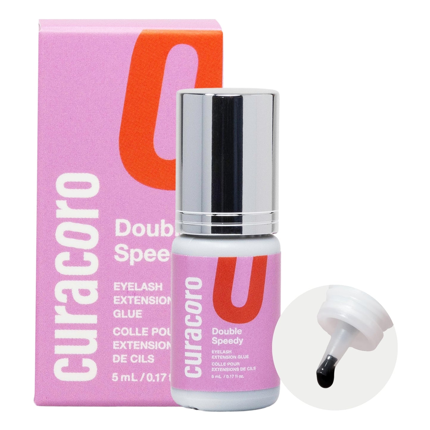 Curacoro Double Speedy Eyelash Extension Glue 5ml, 0.5-1s Dry Time