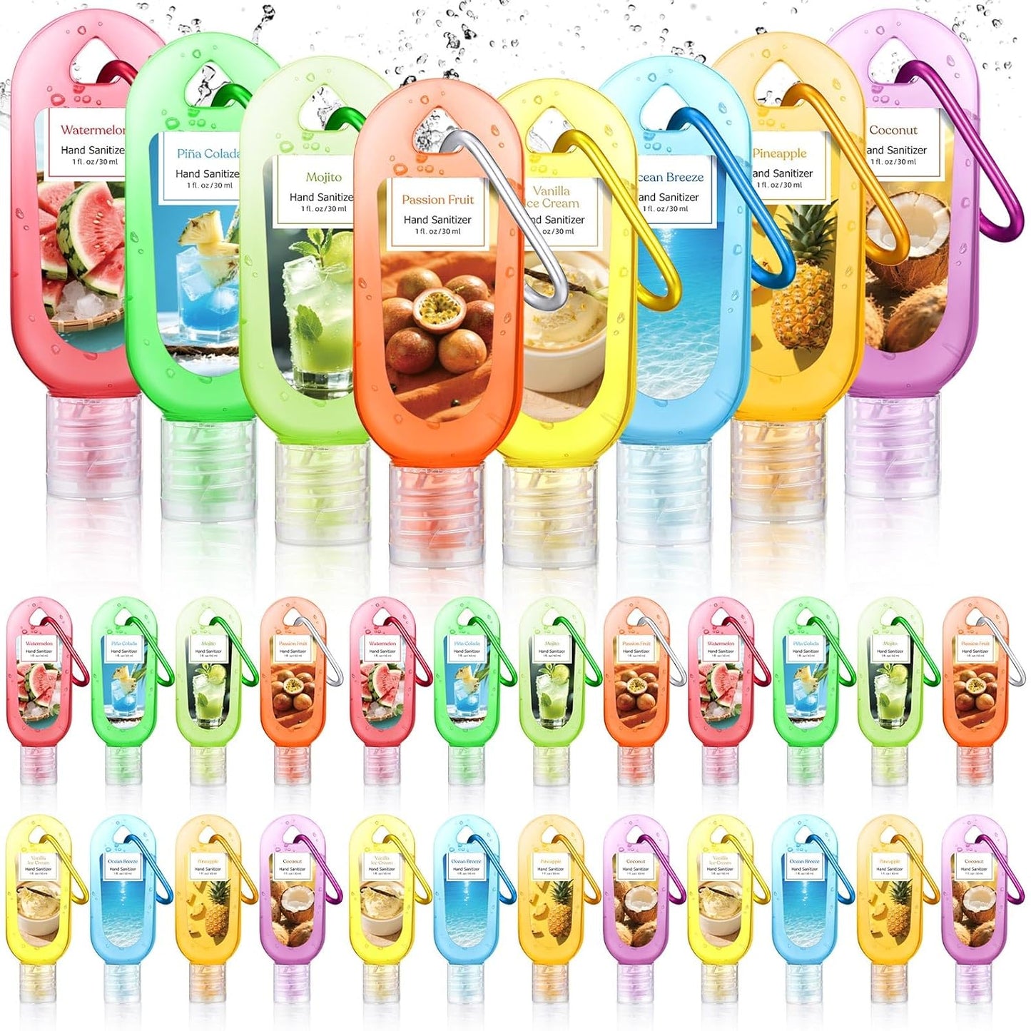 Mini Travel Size Hand Sanitizer Keychain - 24 Pcs Gift Set for Teachers, Nurses & Staff | Appreciation Thank You Bulk