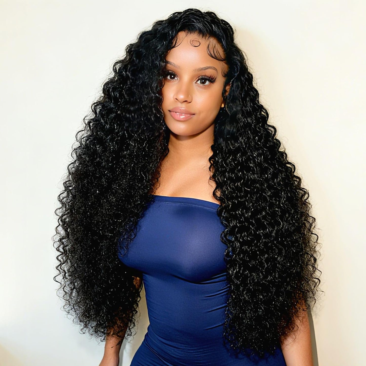 Burmese Curly Half Wig - 200% Density Human Hair | 14-Inch Glueless Flip Over for Black Women