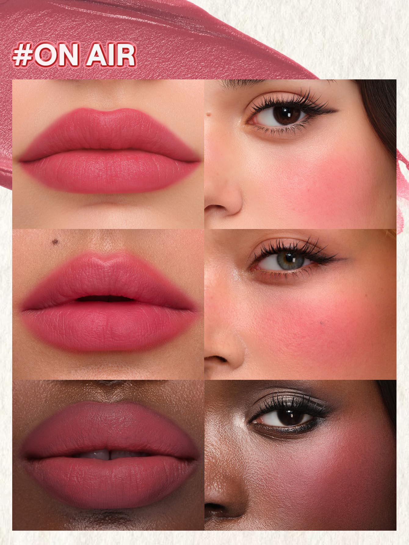 SHEGLAM Air Plush Lip & Cheek Cream Long-lasting Multi-Use Liquid Blush & Lip Stain-027 On Air