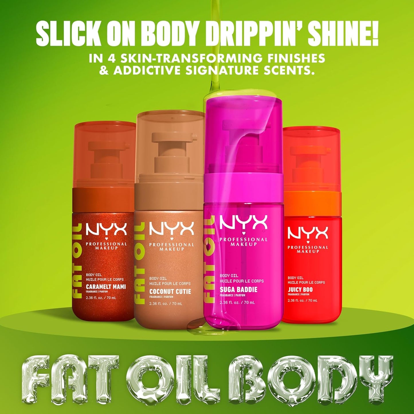 Fat Oil Body Oil - Coconut Scented Moisturizer with Vitamin E | 24HR Hydration & Glowing Skin