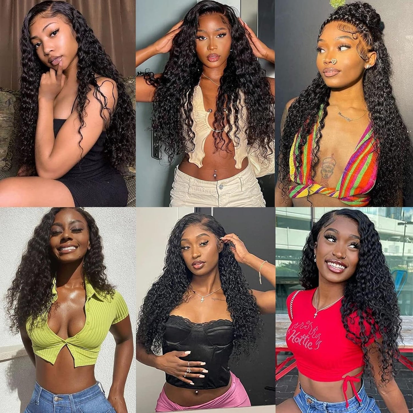 #1B Human Hair Bundles Deep Wave Bundles 28 30 32 inch Natural Black Color Deep Wave Human Hair Bundle Wet and Wavy Bundle 150g