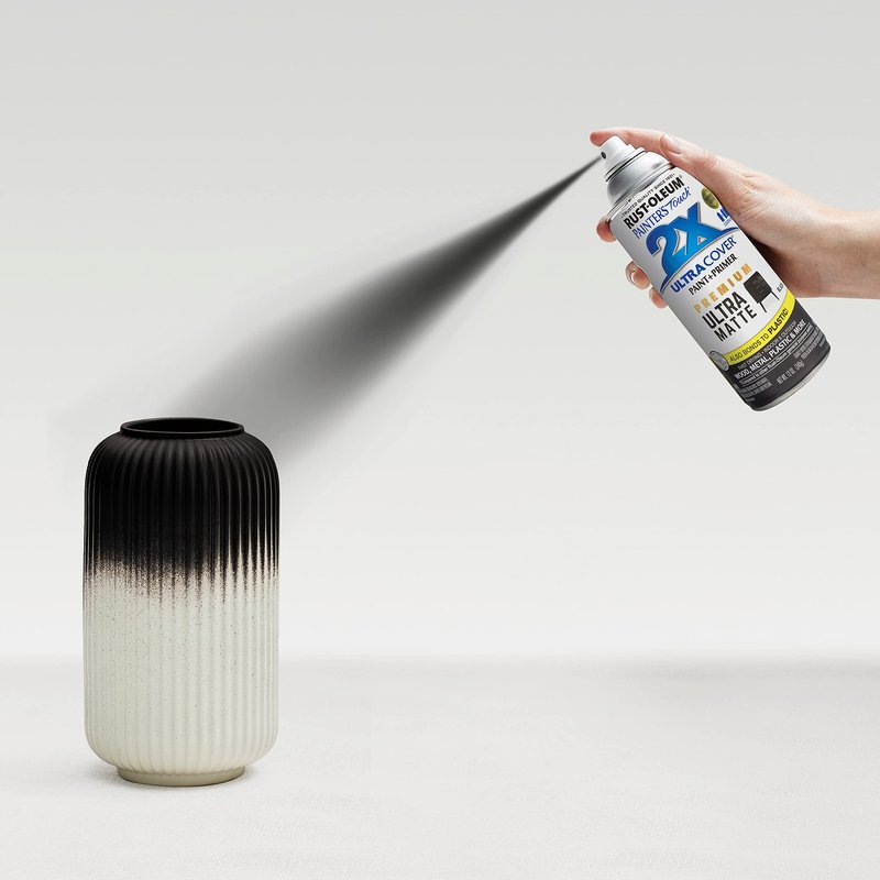 Rust-Oleum 331182 Painter's Touch 2X Ultra Cover Spray Paint, 12 oz, Ultra Matte Black